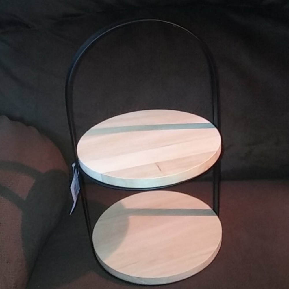 Wooden base tiered tray